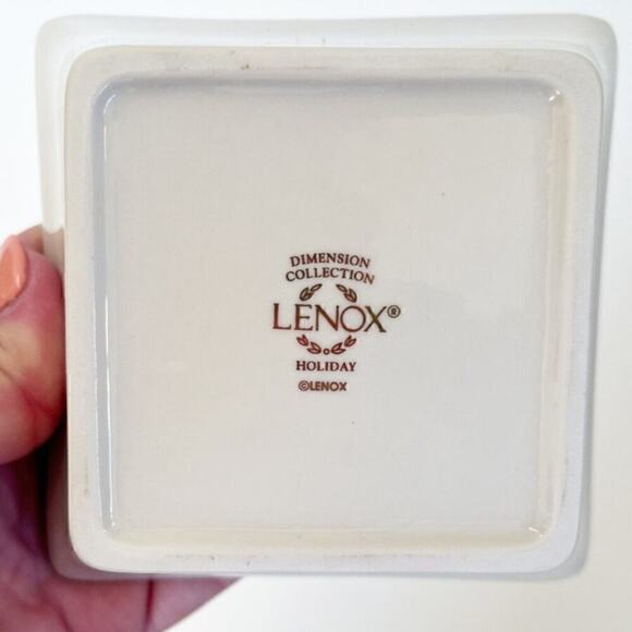 Lenox Holiday Christmas Hope Square Dish 4.25" Holy Berries Christmas - Picture 3 of 3